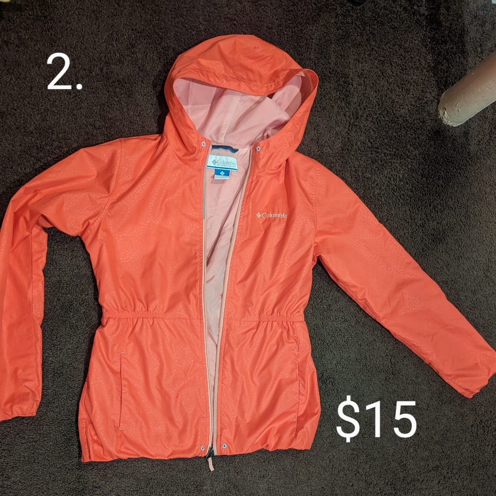 Columbia, size girls L, pink raincoat